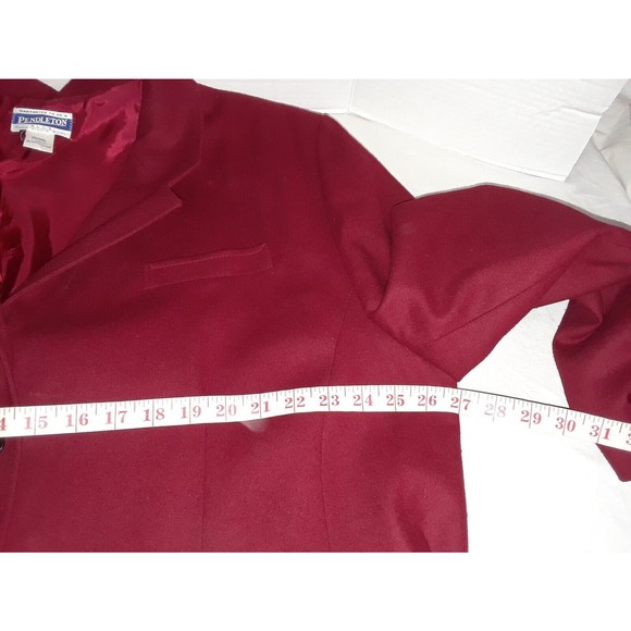 Pendleton-Wool Jacket-Red-Lined-Waist Coat/Blazer - Picture 4 of 10